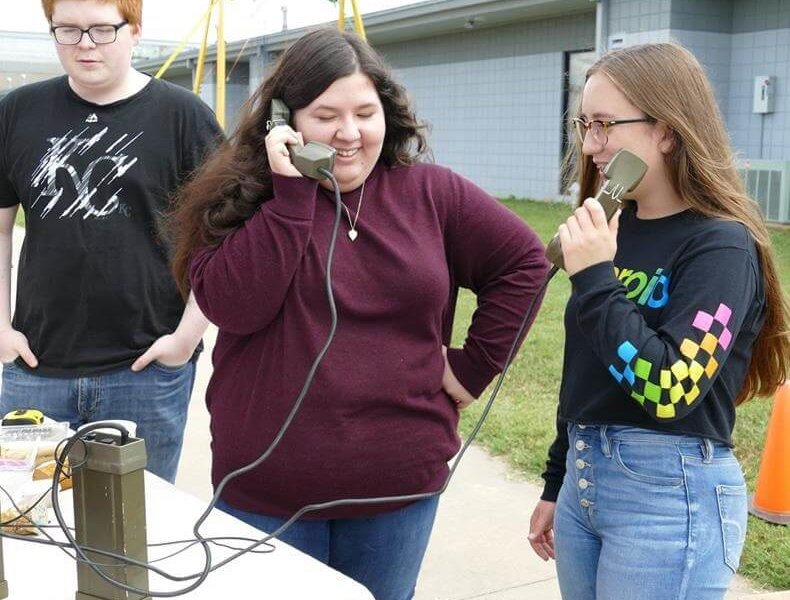 Grove, OK: Students have fun with cave rescue phones while learning about electromagnetics