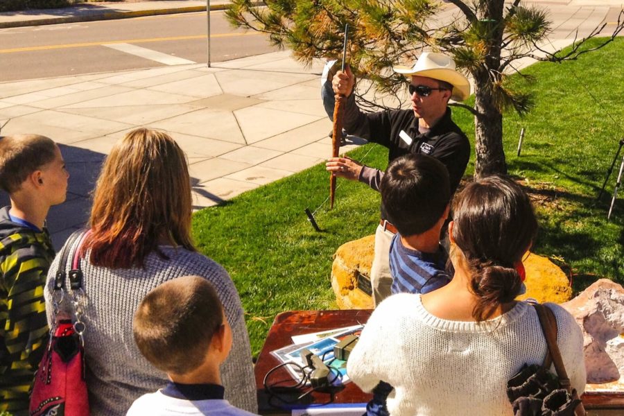 Colorado Springs, CO: Dave teaches visitors about the science of stalactites at the CoolScience Festival