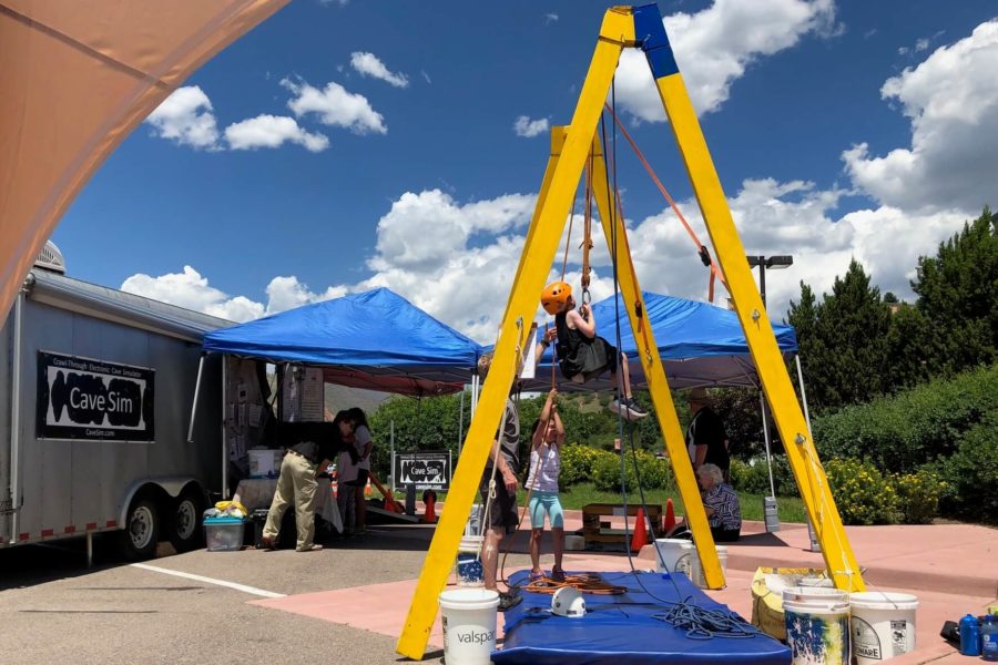 Colorado Springs, CO: the CaveSim tower at Garden of the Gods Visitor & Nature Center