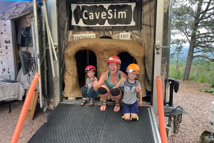 Colorado Springs, CO: These happy explorers went through CaveSim 4 times at the Cheyenne Mountain Zoo